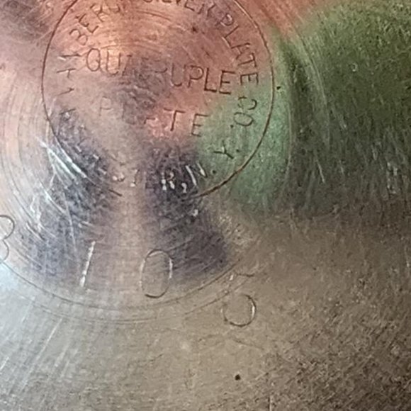 VTG BISCUIT Jar 3105 Van Bergh Silver Plate co. Rochester, N.Y. Quadrupe Plate - Picture 8 of 8